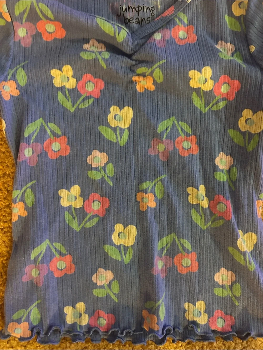 jumping beans Blue Floral Short Sleeve Pajama Set